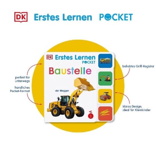 Buchcover und Innenansicht für das Buch: Erstes Lernen Pocket. Baustelle