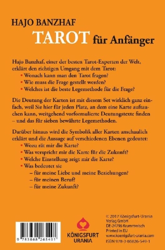Buchcover und Innenansicht für das Buch: Tarot für Anfänger
