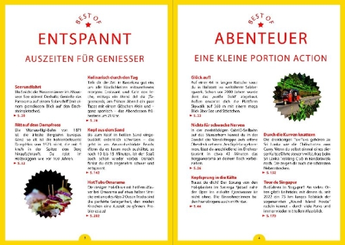 Buchcover und Innenansicht für das Buch: MARCO POLO Bucketlist für den Ruhestand