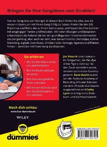 Buchcover und Innenansicht für das Buch: Songwriting für Dummies