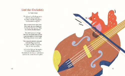 Buchcover und Innenansicht für das Buch: Wunderbare Gedichtezeit - Ein Hausbuch mit 100 Gedichten für dein Leben