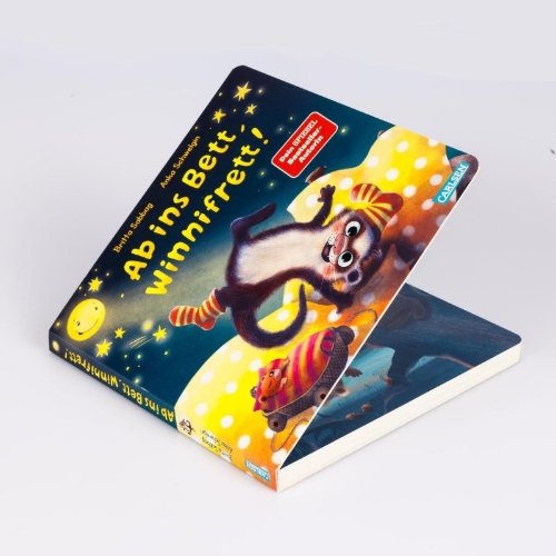 Buchcover und Innenansicht für das Buch: Ab ins Bett, Winnifrett!