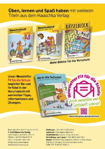 Buchcover und Innenansicht für das Buch: Vorschulblock - Schwungübungen ab 5 Jahre