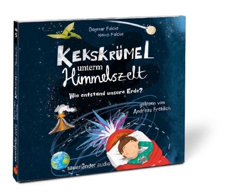 Buchcover und Innenansicht für das Buch: Kekskrümel unterm Sternenzelt. Wie entstand unsere Erde?