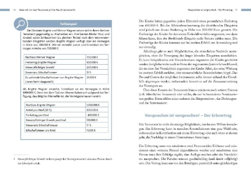 Buchcover und Innenansicht für das Buch: Richtig erben und vererben