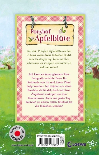 Buchcover und Innenansicht für das Buch: Ponyhof Apfelblüte - Ladys glanzvoller Auftritt