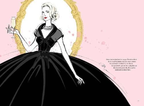 Buchcover und Innenansicht für das Buch: Grace Kelly. The Illustrated World of a Fashion Icon
