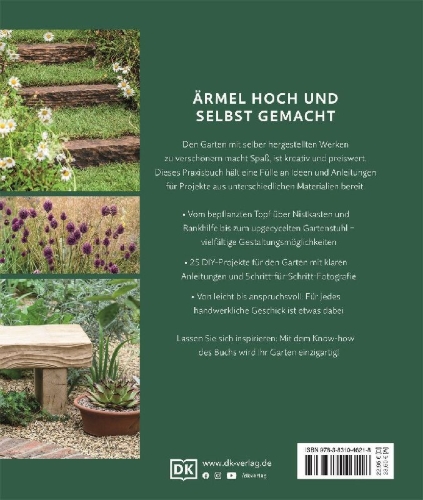 Buchcover und Innenansicht für das Buch: DIY im Garten