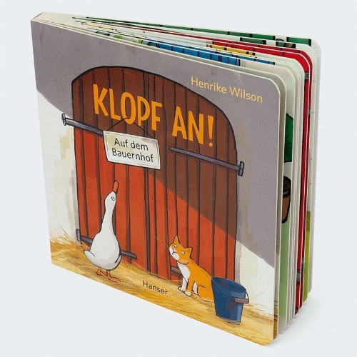 Buchcover und Innenansicht für das Buch: Klopf an! Auf dem Bauernhof