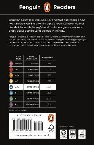 Buchcover und Innenansicht für das Buch: Penguin Readers Level 4: Pig-Heart Boy (ELT Graded Reader)