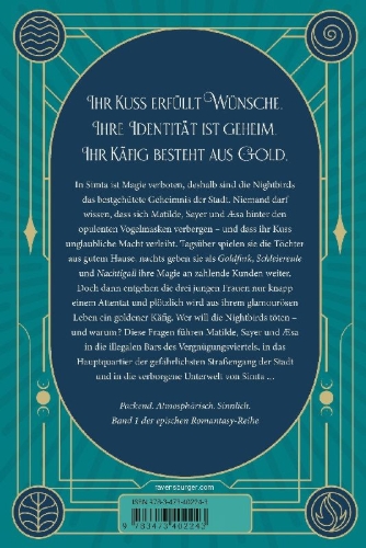 Buchcover und Innenansicht für das Buch: Nightbirds, Band 1 - Der Kuss der Nachtigall