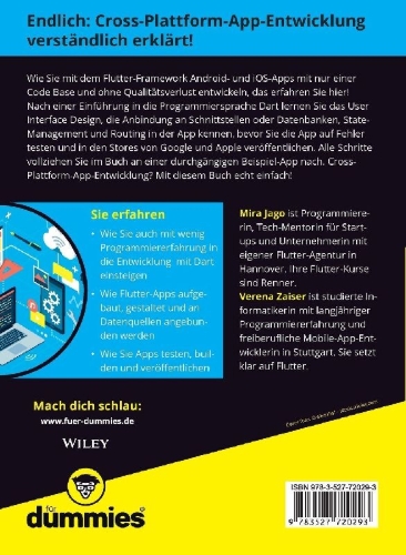Buchcover und Innenansicht für das Buch: App-Entwicklung mit Flutter für Dummies
