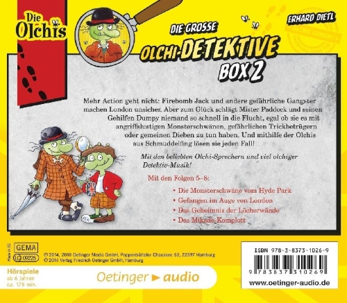 Buchcover und Innenansicht für das Buch: Die große Olchi-Detektive Box 2 (4CD)