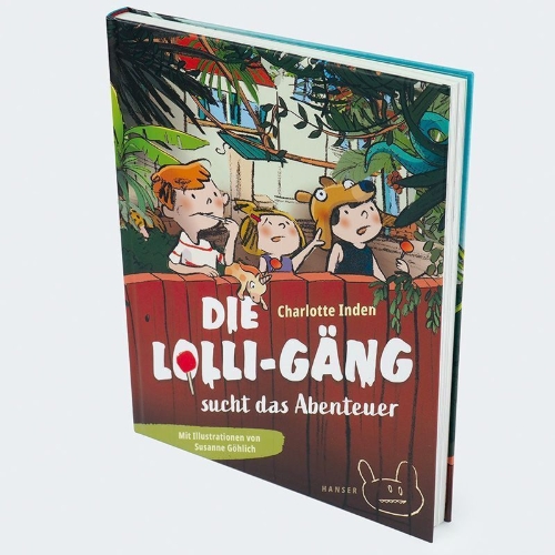 Buchcover und Innenansicht für das Buch: Die Lolli-Gäng sucht das Abenteuer