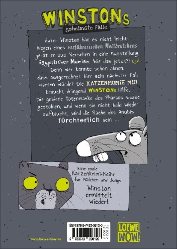 Buchcover und Innenansicht für das Buch: Winstons geheimste Fälle (Band 1) - Der Fluch der Wächterkatze