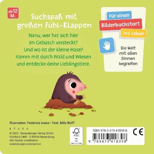 Buchcover und Innenansicht für das Buch: Wo bist du ...? - Wo bist du, kleiner Hase?