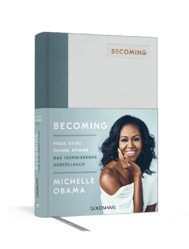 Buchcover und Innenansicht für das Buch: Becoming. A Guided Journal for Discovering Your Voice
