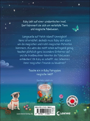 Buchcover und Innenansicht für das Buch: Ruby Fairygale und die Nacht der Einhörner (Erstlese-Reihe, Band 4)