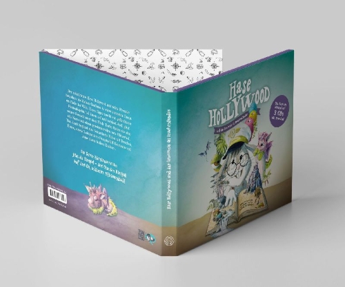 Buchcover und Innenansicht für das Buch: Hase Hollywood und das Geheimnis des Drachenlandes - Audio CDs