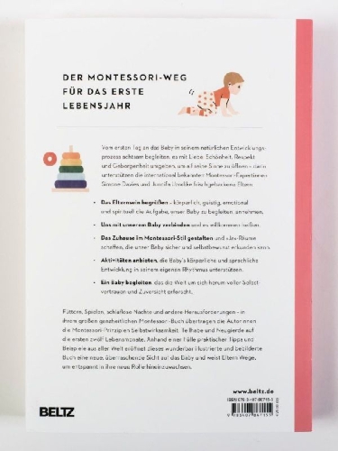 Buchcover und Innenansicht für das Buch: THE MONTESSORI BABY. A Parent's Guide to Nurturing Your Baby with Love, Respect, and Understanding