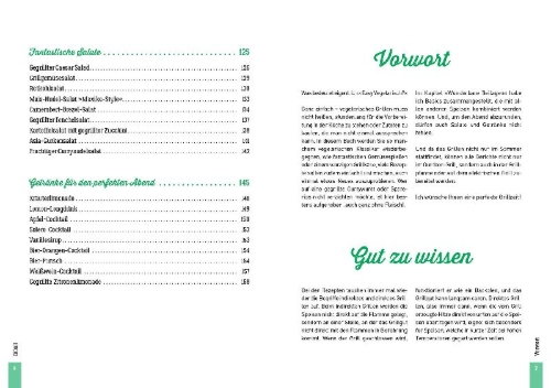 Buchcover und Innenansicht für das Buch: Easy vegetarisch grillen