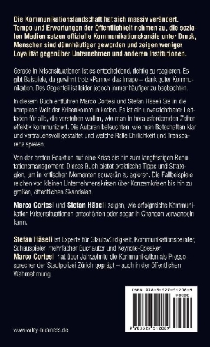 Buchcover und Innenansicht für das Buch: Praxisbuch Krisenkommunikation