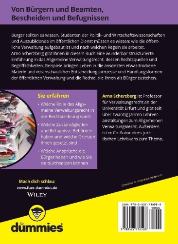 Buchcover und Innenansicht für das Buch: Allgemeines Verwaltungsrecht für Dummies