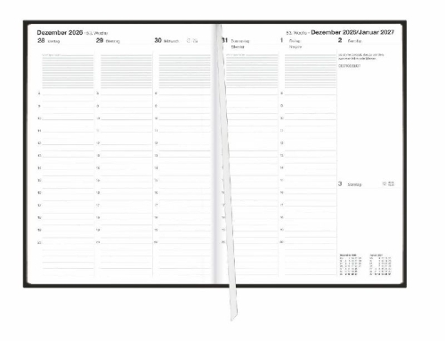 Buchcover und Innenansicht für das Buch: Terminer A5, Leder schwarz 2027