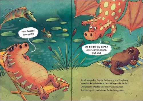 Buchcover und Innenansicht für das Buch: Der Wald lebt! (Band 2) - Rettet die Seeungeheuer!