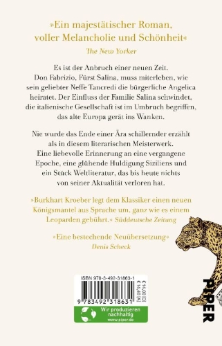 Buchcover und Innenansicht für das Buch: Il Gattopardo