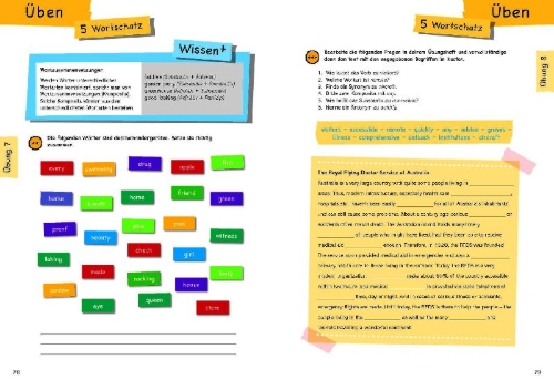 Buchcover und Innenansicht für das Buch: Wissen - Üben - Testen: Englisch 9./10. Klasse
