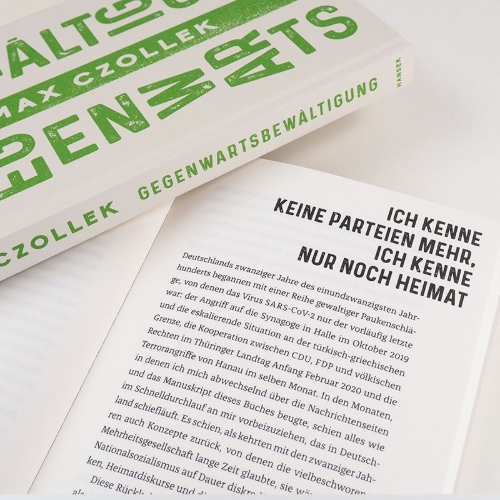 Buchcover und Innenansicht für das Buch: Gegenwartsbewältigung