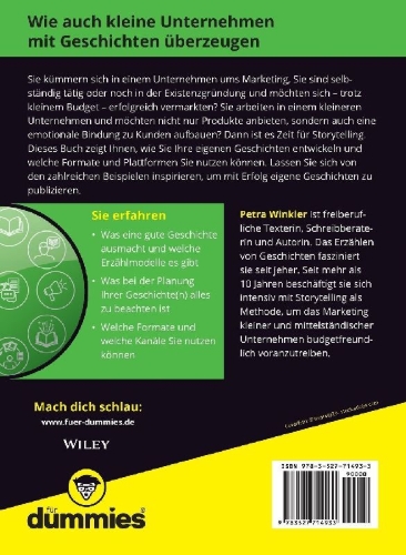 Buchcover und Innenansicht für das Buch: Storytelling für Dummies