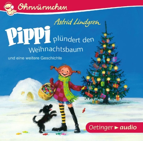 Buchcover und Innenansicht für das Buch: Pippi Långstrump har julgransplundring