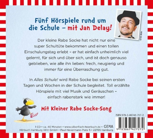Buchcover und Innenansicht für das Buch: Alles Schule! Schulgeschichten vom kleinen Raben Socke