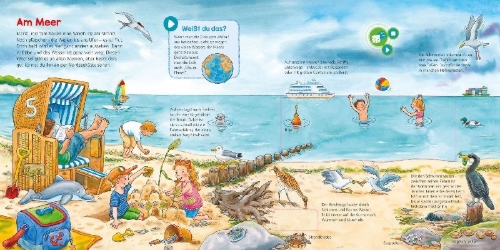 Buchcover und Innenansicht für das Buch: BOOKii® WAS IST WAS Kindergarten Tiere und Pflanzen am Wasser