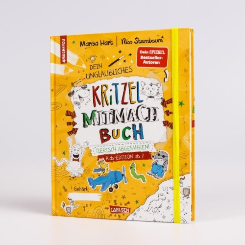 Buchcover und Innenansicht für das Buch: #buch4you: Dein unglaubliches Kritzel-Mitmach-Buch