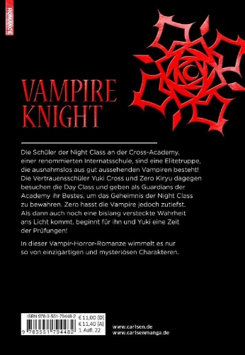 Buchcover und Innenansicht für das Buch: Vampire Knight