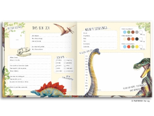 Buchcover und Innenansicht für das Buch: Schulfreunde - DINOSAURIER