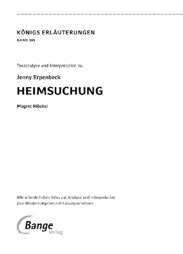 Buchcover und Innenansicht für das Buch: Heimsuchung von Jenny Erpenbeck
