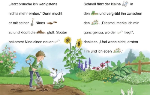 Buchcover und Innenansicht für das Buch: Bildermaus - Geschichten vom kleinen Welpen