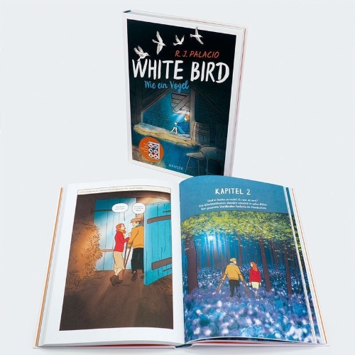 Buchcover und Innenansicht für das Buch: White Bird