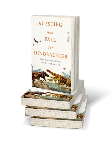 Buchcover und Innenansicht für das Buch: Aufstieg und Fall der Dinosaurier