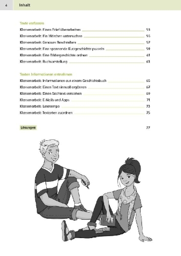 Buchcover und Innenansicht für das Buch: Klett Sicher ins Gymnasium: Klassenarbeitstrainer für den Übertritt Deutsch 4. Klasse