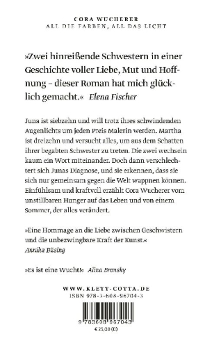 Buchcover und Innenansicht für das Buch: All die Farben, all das Licht