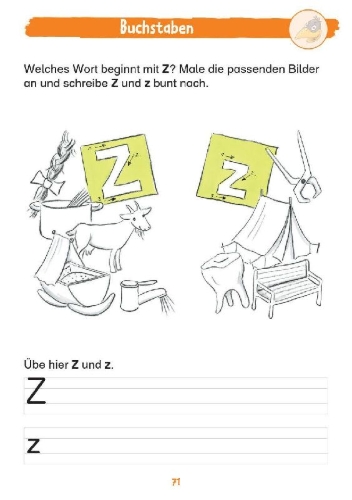 Buchcover und Innenansicht für das Buch: Mein großer Schreibspaß mit Rabe Linus - 1. Klasse