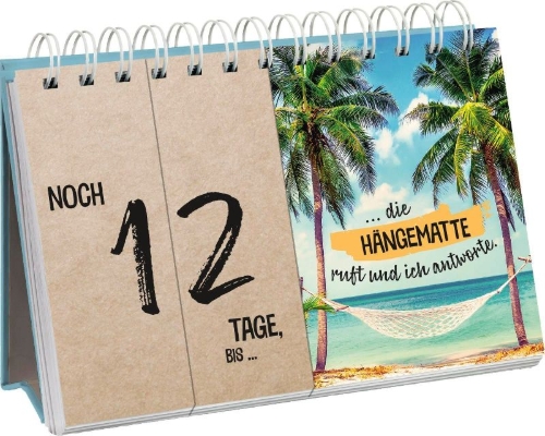 Buchcover und Innenansicht für das Buch: Mein Urlaubscountdown