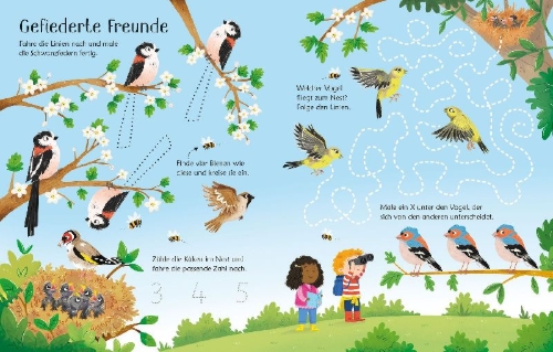 Buchcover und Innenansicht für das Buch: Mein Wisch-und-weg-Buch: Im Frühling
