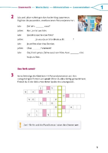 Buchcover und Innenansicht für das Buch: Découvertes 2 Bayern (ab 2017) - Das Trainingsbuch zum Schulbuch 2. Lernjahr