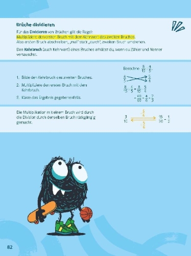 Buchcover und Innenansicht für das Buch: Mathe ohne Drama 5. Klasse
